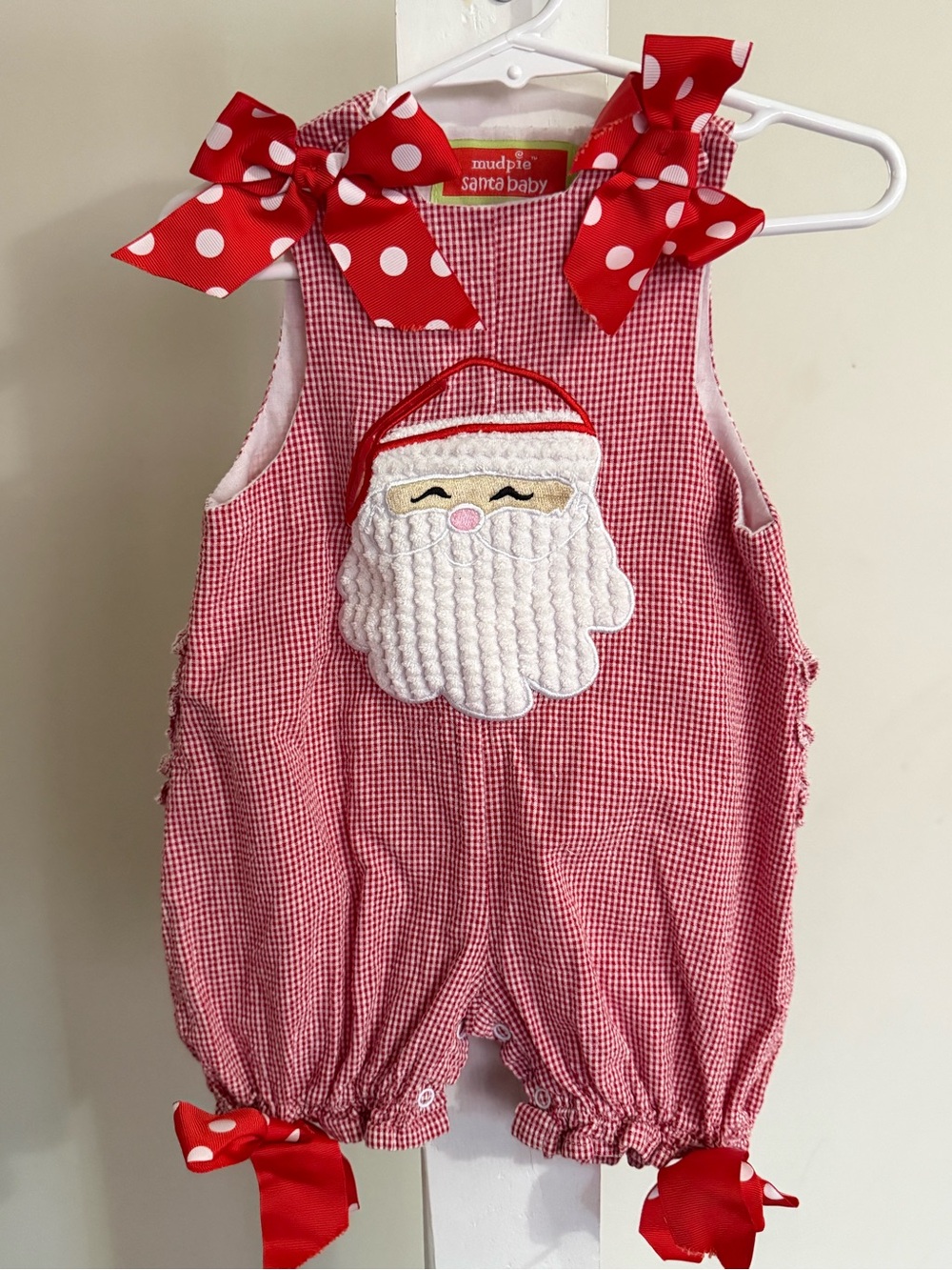 Mud Pie Santa Claus Ruffle Butt Romper
